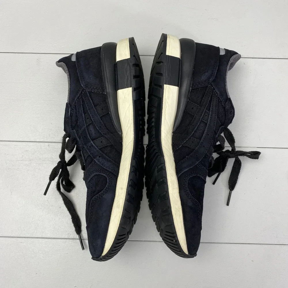 Onitsuka Tiger D701L Sneakers Mens 6.5 Navy Blue Suede Low Top‎ Shoes Womens 8
